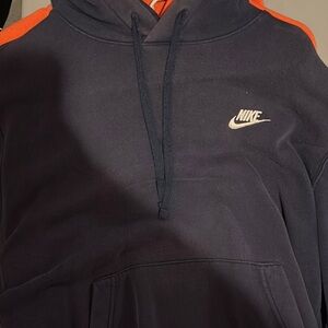 Nike Navy and Orange Hoodie